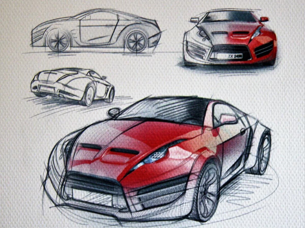 Car sketch wall art