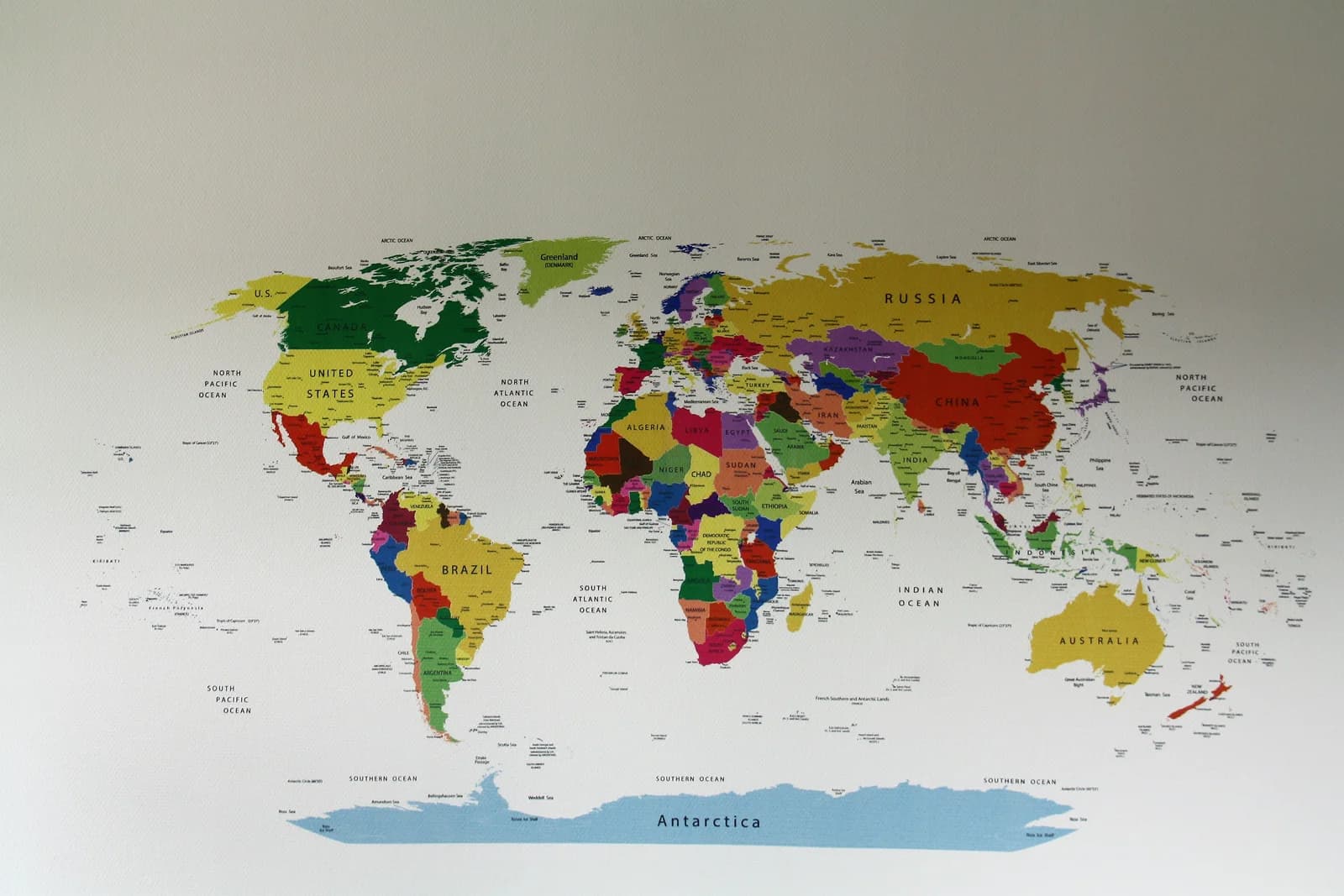 World map office wall