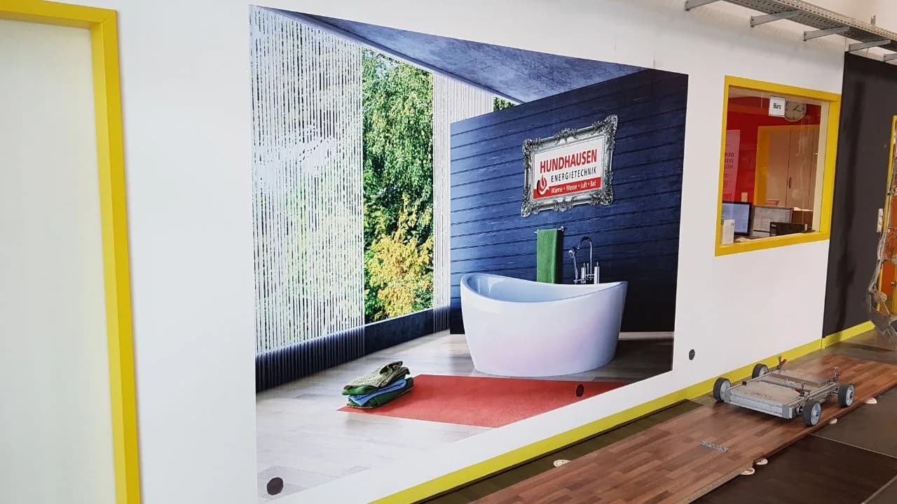 Company advertisement wall